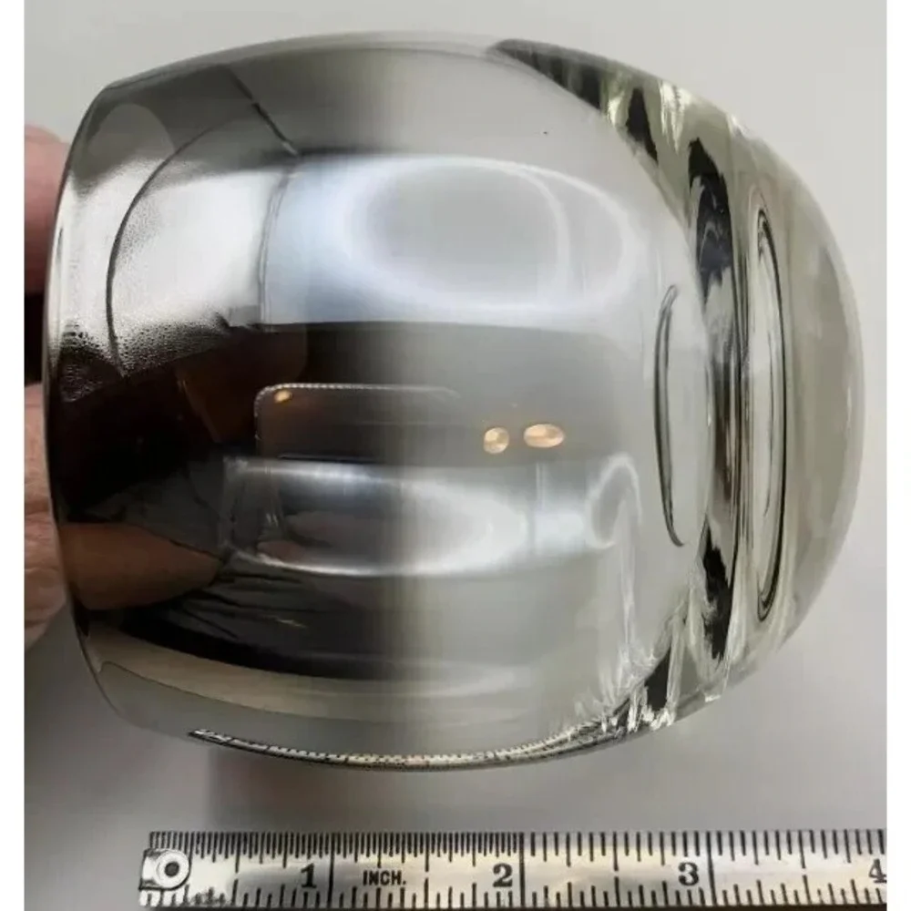 Chrome Silver Fade Fine Barware Glasses - 4 Roly-Poly Set - Mid-Century Stunning